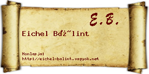 Eichel Bálint névjegykártya