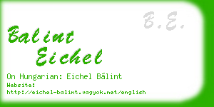 balint eichel business card